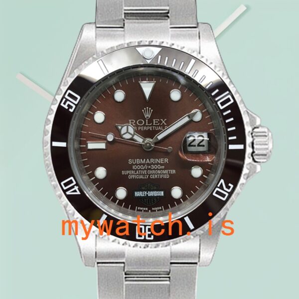 Rolex Submariner Men’s 40mm Harley-Davidson Silver-tone Brown Dial: A Timeless Masterpiece